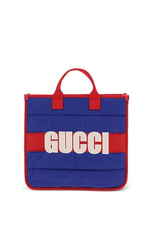 borsa in nylon blu GUCCI KIDS | 605831FADLC4342